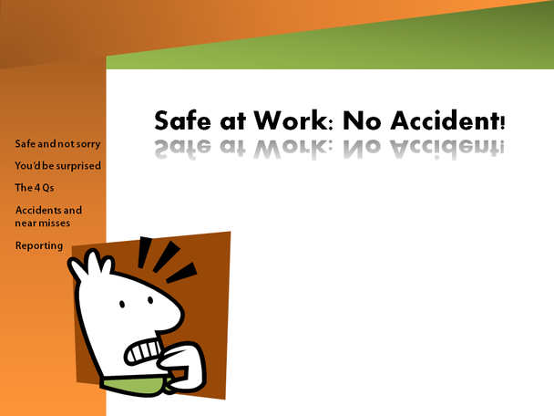 Safe at Work with caricature conveying fear 