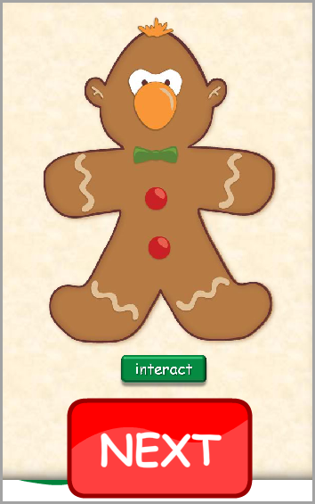 a link graphic with Gingerbread man and the word 