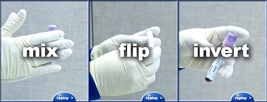 image of hands mixing, flipping, and inverting a test tube