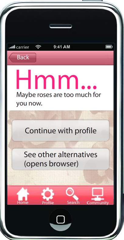 screenshot UI of iPhone and gardening app