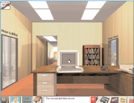 screenshot of a virtually simulated office