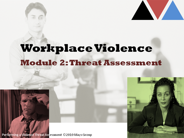 Screenshot from Threat Assessment module of Workplace Violence course