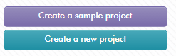 Choices to begin a Gomo Authoring project: as a sample or as a new project.