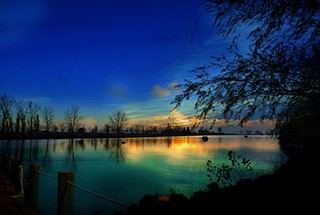 Photo of sunset over a lake