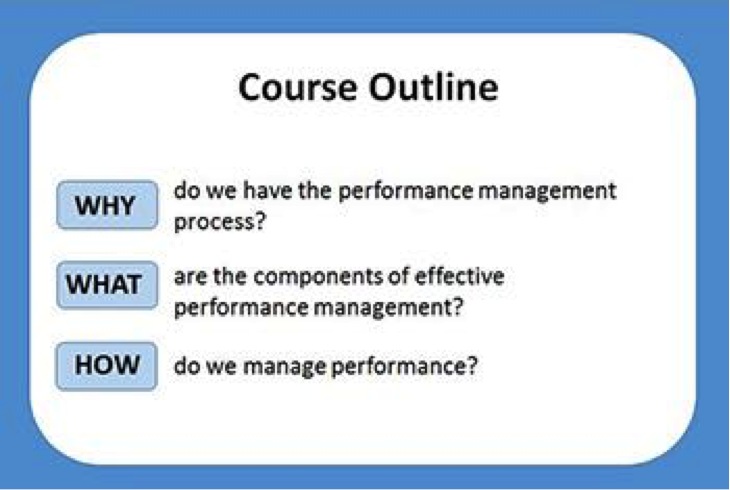Example of a course advance organizer
