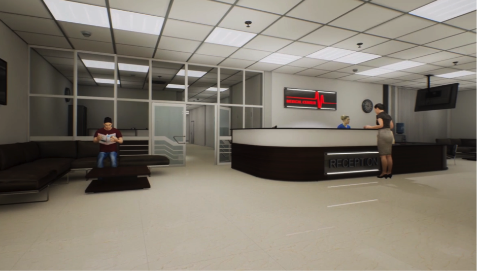 Virtual hospital reception scenario