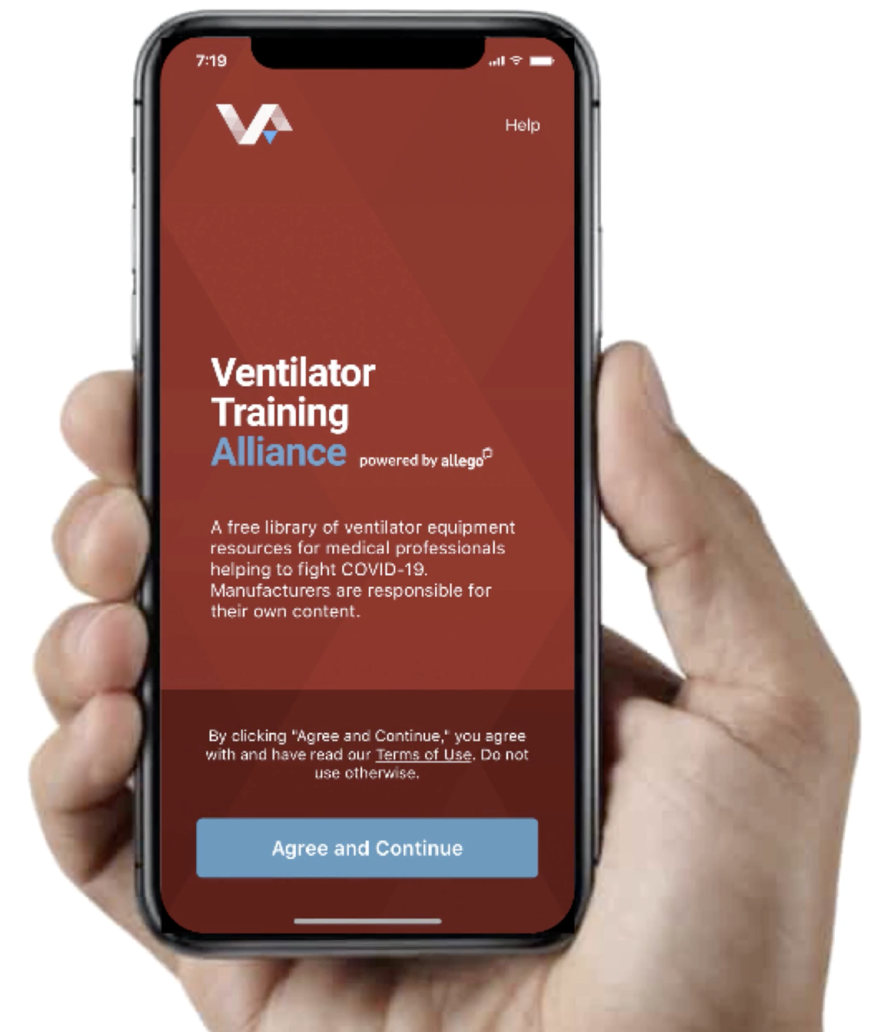 The Ventilator Training Alliance app provides healthcare workers with ventilator training from all major ventilator manufacturers