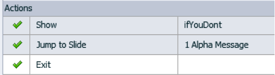 Check boxes make it simple to create advanced actions that combine simple actions