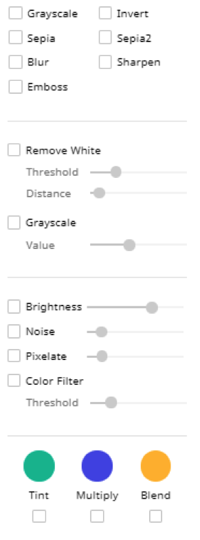 Image editing options