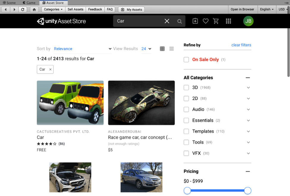The Unity Asset Store