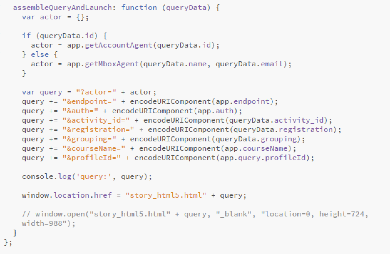 Actor information in index.js file