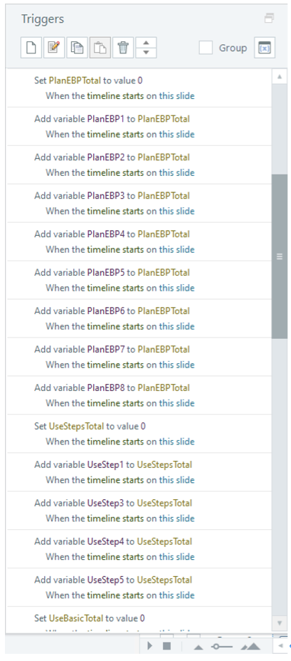 Trigger panel for Storyline variables