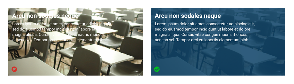 A container with a slightly darker background can improve text readability