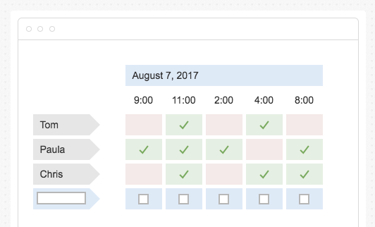 Doodle polls meeting attendees to find the best available time to meet