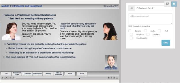 Side-by-side eLearning review option