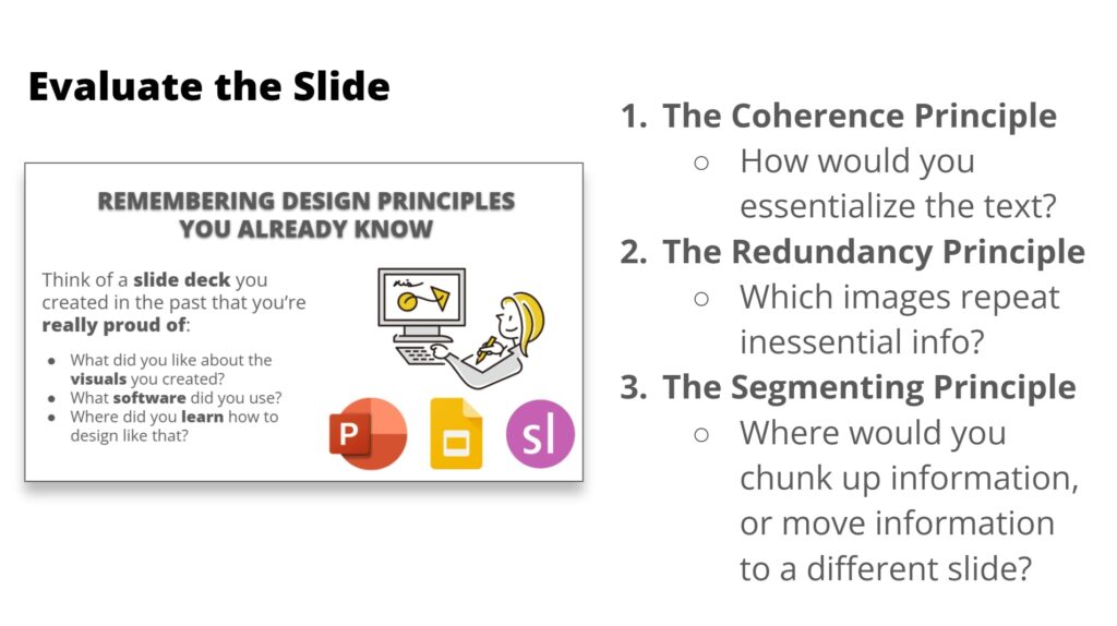Cluttered sample slide with no indication of which text refers to which images