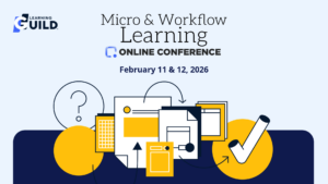 Micro & Workflow Learning Online Conference Logo with cartoon image of a workflow